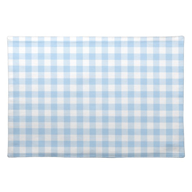Baby Blue Gingham Checks Cloth Placemat (Front)