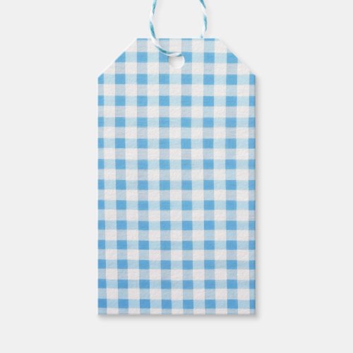 Baby Blue Gingham Gift Tags