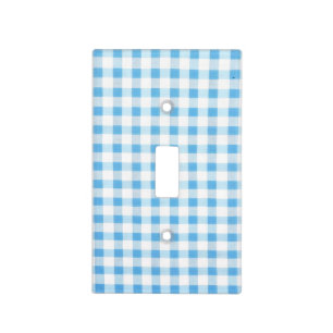 Baby Blue Gingham Light Switch Cover
