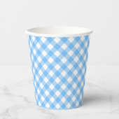 Baby Blue Gingham Paper Cups | Zazzle