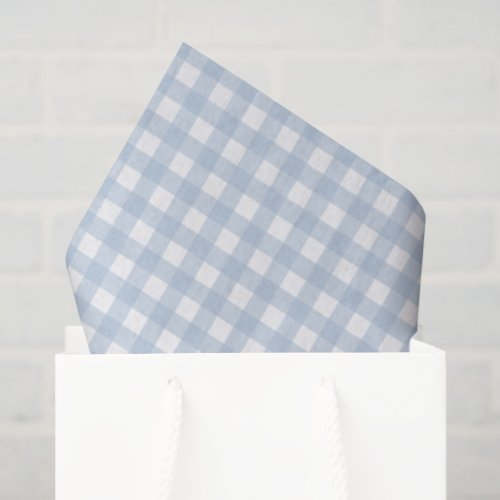 Baby Blue Gingham Pattern Tissue Paper