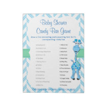 Baby Blue Giraffe Baby Boy Shower - Game 2 Notepad