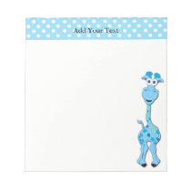 Baby Blue Giraffe Baby Shower Theme Notepad