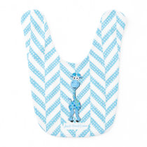 Baby Blue Giraffe Design Pattern Baby Bib