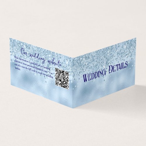 Baby Blue Glitter and Foil Wedding Enclosure Card