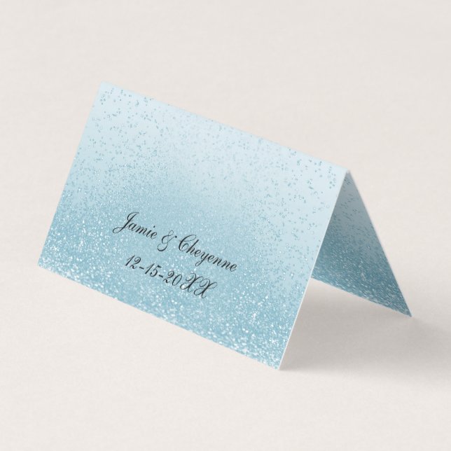 Baby Blue Glitter | Fold Cards (Back)
