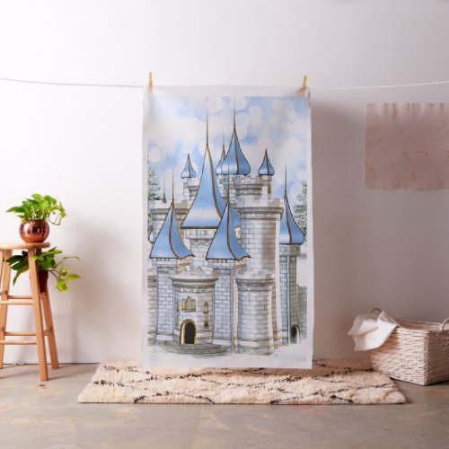 Baby Blue Gold Castle Photo Booth Backdrop
