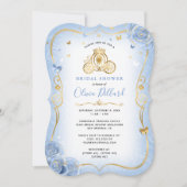 Baby Blue Gold Cinderella Princess Bridal Shower Invitation (Front)