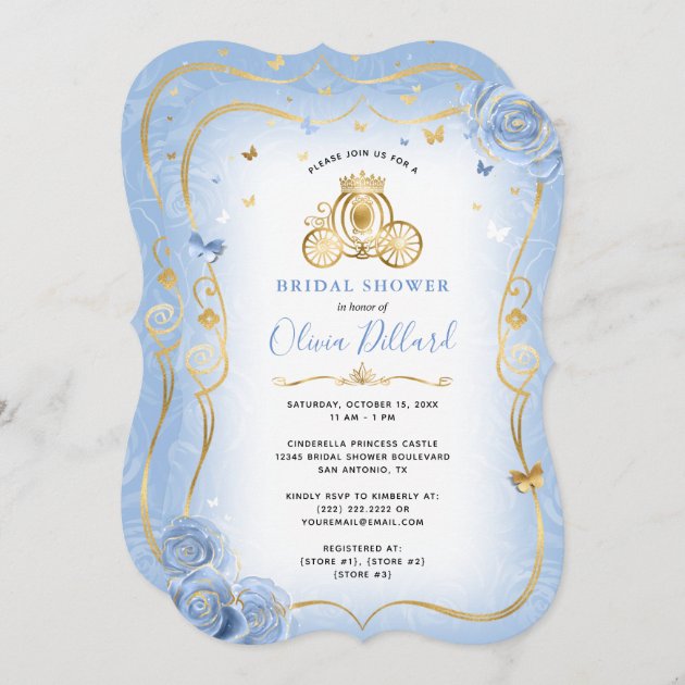 Cinderella baby shower store invitations