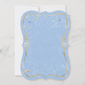 Baby Blue Gold Cinderella Princess Bridal Shower Invitation (Back)