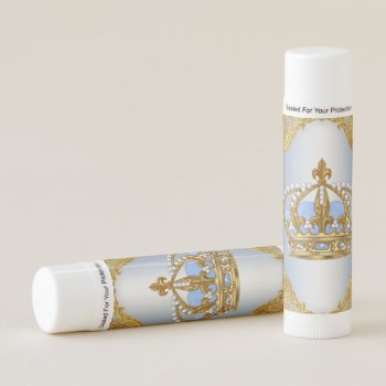 Baby Blue Gold Prince Baby Shower Lip Balm Favors by The_Baby_Boutique at Zazzle