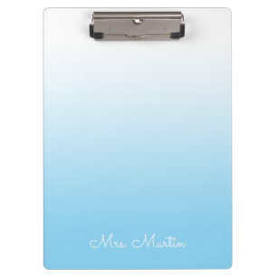 Baby Blue Gradient Personalized Teacher Clipboard