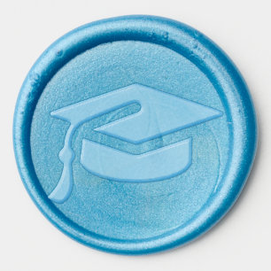 Baby Blue Graduation Cap Wax Seal Sticker