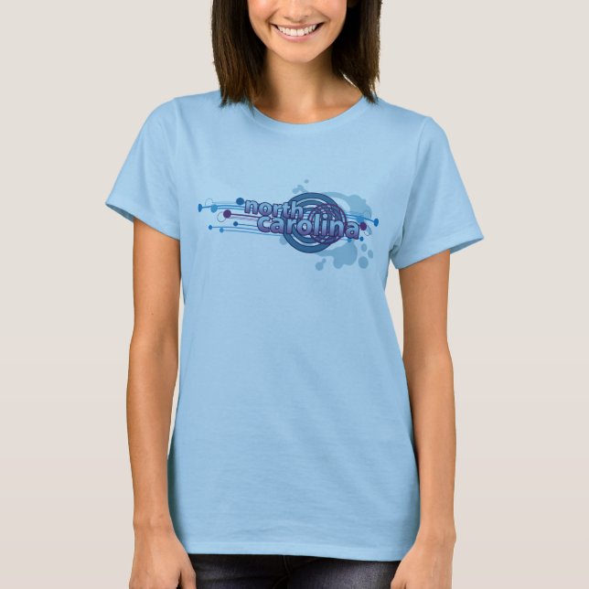 Baby Blue Graphic Circle North Carolina T-Shirt (Front)