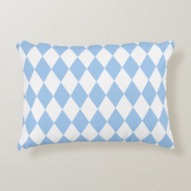 Baby Blue Harlequin Accent Pillow (Front)