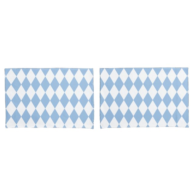 Baby Blue Harlequin Pillow Case (Front-Set)