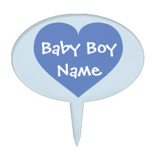 Baby blue heart cake topper