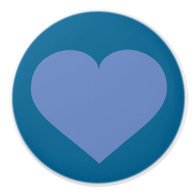 Baby Blue Heart Ceramic Knob (Front)