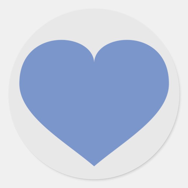 Baby Blue Heart Classic Round Sticker (Front)