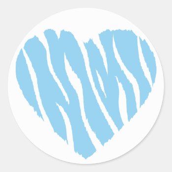 Baby Blue Heart Classic Round Sticker by ColorStock at Zazzle