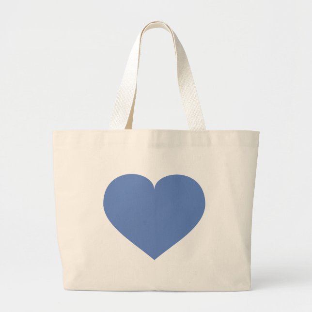 Baby blue heart large tote bag (Front)