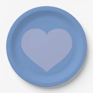 Baby Blue Heart Paper Plates