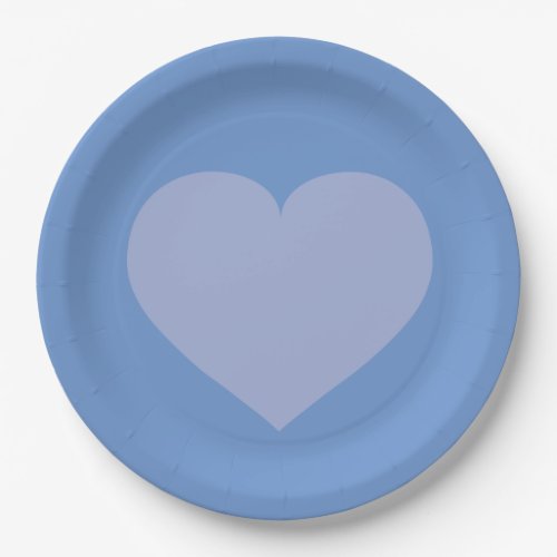 Baby Blue Heart  Paper Plates