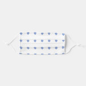 Baby Blue Hearts Cloth Face Mask Cover (Front, Folded)