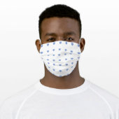 Baby Blue Hearts Cloth Face Mask Cover (Worn)