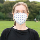 Baby Blue Hearts Cloth Face Mask Cover (Outside)