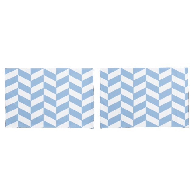 Baby Blue Herringbone Pillow Case (Front-Set)