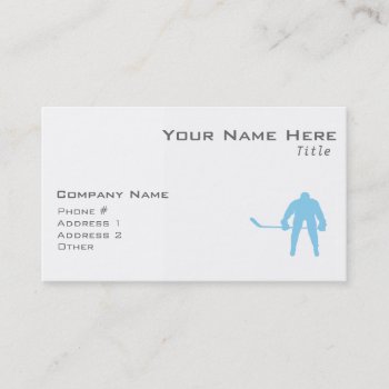 Baby Blue Hockey Business Card by ColorStock at Zazzle