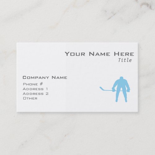 Baby Blue Hockey Business Card Templates