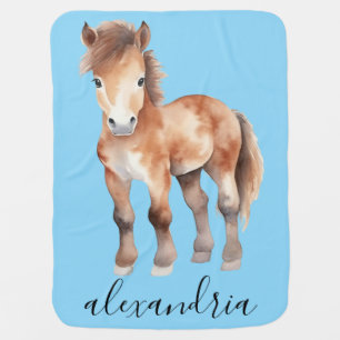Baby Blue Horse Pony Baby Baby Blanket
