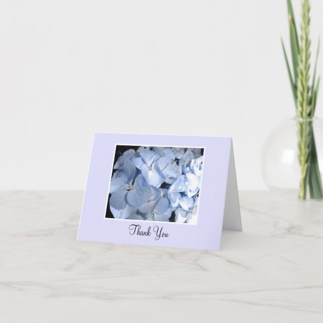 Baby Blue Hydrangea Thank You Card (Front)