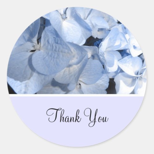 Baby Blue Hydrangea Thank You Classic Round Sticker