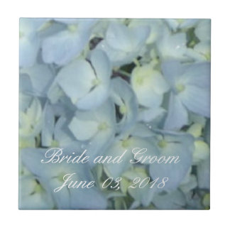 Baby Blue Hydrangeas Ceramic Tile