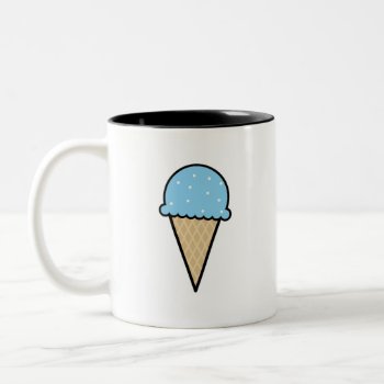 Baby Blue Ice Cream Cone Two-tone Coffee Mug by ColorStock at Zazzle