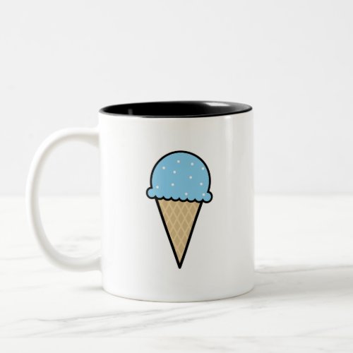 Baby Blue Ice Cream Cone Two_Tone Coffee Mug