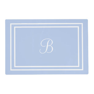 Baby blue initials placemat