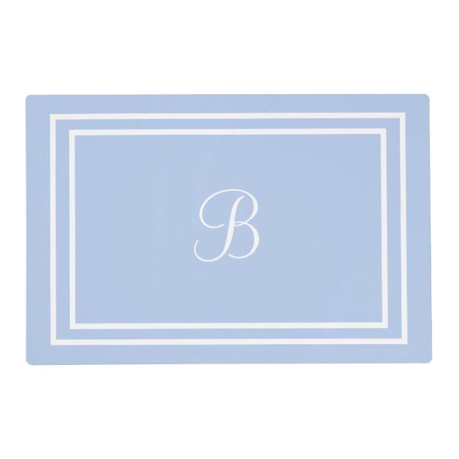 Baby blue initials placemat (Front)