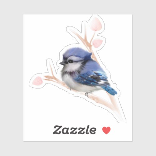 Baby Blue Jay Bird Custom_Cut Vinyl Sticker