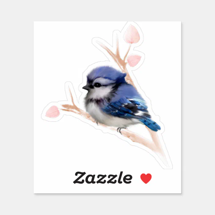 Baby Blue Jay Bird Custom Cut Vinyl Sticker Zazzle Com