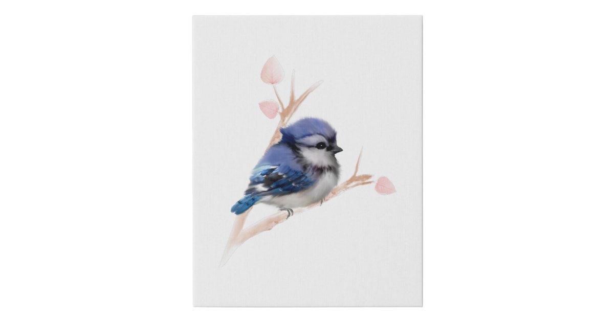Baby Blue Jay Bird Wrapped Canvas Print Zazzle Com Baby Blue Jay Bird Wrapped Canvas Print Zazzle Com