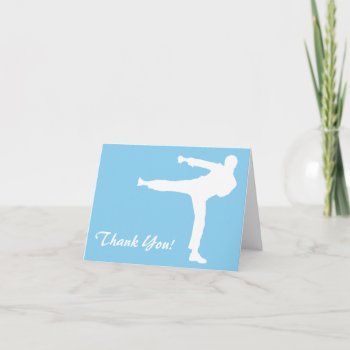 Baby Blue Karate Thank You Card by ColorStock at Zazzle