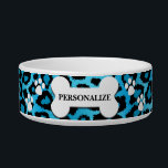 Baby Blue Leopard Animal Print  Bowl<br><div class="desc">Pet Bowl. Featuring a stylish Baby Blue Leopard animal pattern ready for you to personalize. ✔NOTE: ONLY CHANGE THE TEMPLATE AREAS NEEDED! 😀 If needed, you can remove the text and start fresh adding whatever text and font you like. 📌If you need further customization, please click the "Click to Customize...</div>