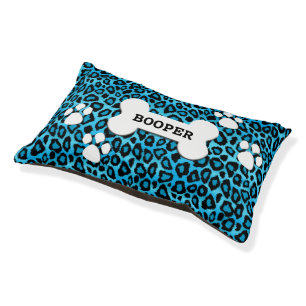 Baby Blue Leopard Animal Print Pet Bed