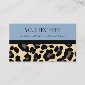 Baby Blue Leopard Business Card by cami7669 at Zazzle