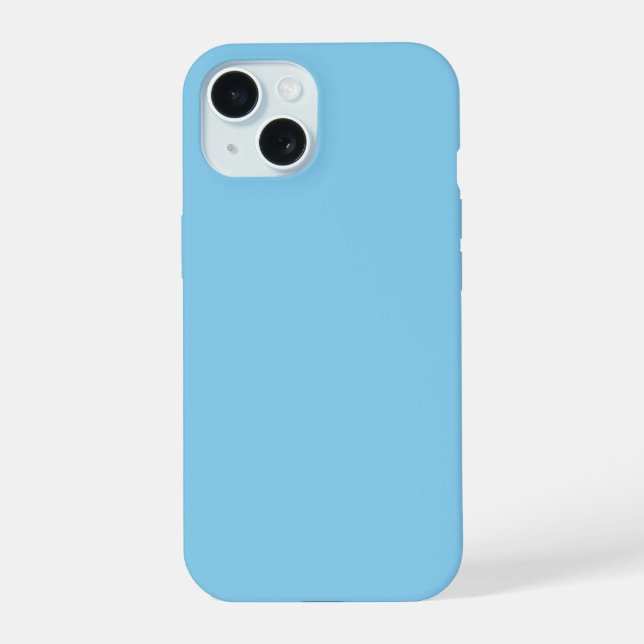 Baby Blue, Light Blue, solid, plain Blue,  iPhone 15 Case (Back)