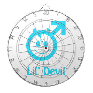 Baby Blue Lil Devil Male Symbol Dart Board